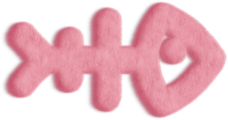 Sticker - Fish Hook Pink Fluffy Icon