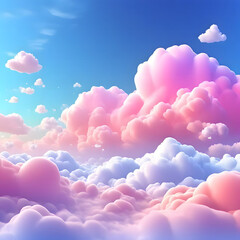 Wall Mural - Beautiful sky background With soft and fluffy clouds