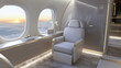 first class or business class seat in airplane, concept of luxury lifestyle of successful rich people