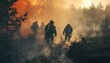 Firefighters battling blazing infernos, showcasing teamwork and bravery