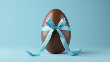 Wall Mural - A chocolate easter egg gift tied up with a ribbon