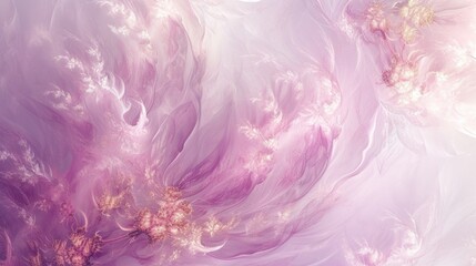 Poster - Abstract pink and white floral fractal art