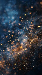Poster - Abstract golden sparks on blue background