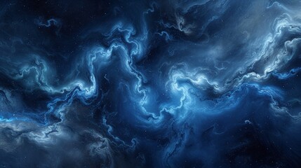 Wall Mural - abstract cosmic nebula with blue swirls