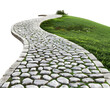 © Rehana - stone path in the park on white transparent background