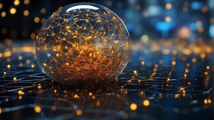 Data network concept on abstract background.