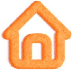 Wall Mural - Home Orange Fluffy Icon