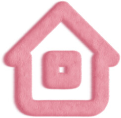 Wall Mural - Home Pink Fluffy Icon