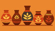  A line of intricately designed clay pots each filled with a unique herbal remedy and used in different ways to treat various ailments in