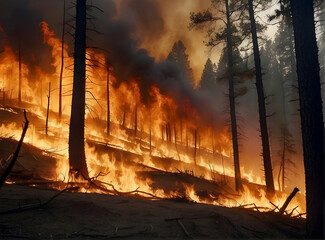 Poster - severe forest fire