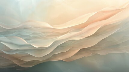 Wall Mural - Abstract waves in soft, pastel hues. Soft brushstrokes, subtle gradients, delicate textures, warm hues. Generated by artificial intelligence.