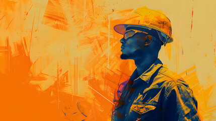 Wall Mural - portrait of a construction worker