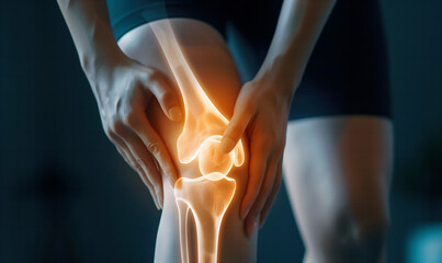 suffering from knee pain x-ray concept, medical treatment, rehabilitation and injury concept