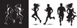 © Aamir - man and woman runners silhouette vector, couple running