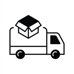 Wall Mural - delivery truck icon. courier icon. service truck & road transport icon symbol. vector illustration