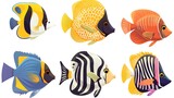 Fototapeta  - Tropical Splash: Vibrant Exotic Fish Collection for Your Aquarium Delight
