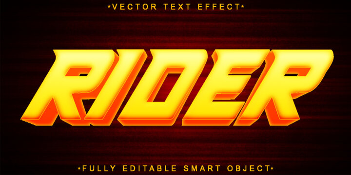Orange Faster Rider Vector Fully Editable Smart Object Text Effect