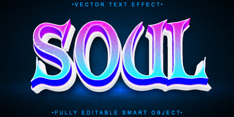 Wall Mural - Colorful Soul Vector Fully Editable Smart Object Text Effect