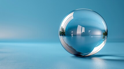 Poster - Glass Glossy Sphere in a rasterized form. Abstract background.