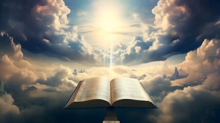 Wall Mural - The Divine Word Revealed in the Heavenly Realm:A Spiritual Journey through the Gospel's Celestial Illumination