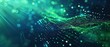 © artbot - Wavy green neon line digital technology background