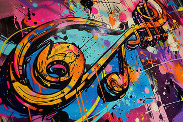 abstract background music graffiti