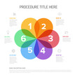 Fresh Colorful Infographic Template with Six Rainbow Petal Design items