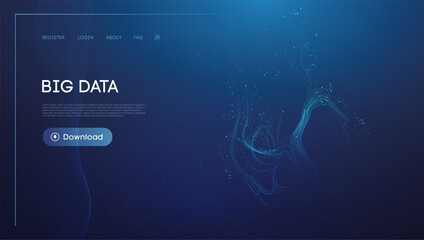 Blue Abstract Big Data Visualization with Light Blue Highlights