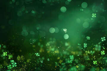 four leaf clover st patrick day background. ai generative