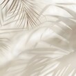 © Hasanul - Minimalist and sophisticated summer spring background with a blurred shadow from palm leaves on a light cream wall, showcasing the serene and tranquil atmosphere of the season.
