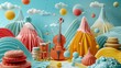 Craft a visually stunning representation of musicians and AI working together, blending traditional instruments with cutting-edge technology to inspire curiosity and excitement , Wool felt 3D render