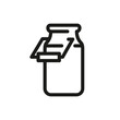 A single outline icon representing a milk can. The pictogram could be used under the farming, dairy products manufacturing, agriculture, countryside categories. For web, mobile. Vector Illustration.