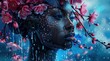 a black woman with flowers on her head