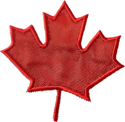 Wall Mural - Detailed Canadian flag leaf patch cut out on transparent background