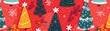 A festive holiday pattern with abstract Christmas trees stars
