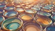 abstract background with multiple glass colorful lenses