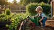 © Syrtseva Tatiana - Little farmer on an eco-farm on a beautiful sunny day.