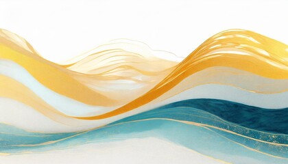 Wall Mural - blue abstract wave background with white background generative