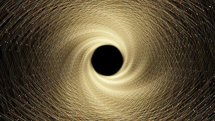 Wall Mural - seamless circular particle background featuring flickering gold light effects and center black hole