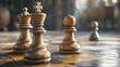 © UMAR SALAM - Explore the rich history and tradition of chess with a captivating image of wooden chess pieces set against a backdrop of intricate strategy