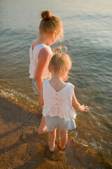 Two sisters on the beach