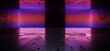 Futuristic Sci Fi Glowing Hologram Show Club Stage Dots Lasers In Concrete Hexagon Tiled Room Tunnel Garage Hangar VIbrant Purple Blue Background 3D Rendering
