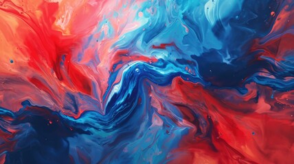 The abstract picture of the two colours between blue and red colour that has been mixing with each other in the form of the ink or liquid to become beautifully view of this abstract picture. AIGX01.