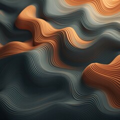 Wall Mural - ai-generated abstract pattern with flowing lines and muted colors
