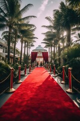 Wall Mural - A private billionaires party with red carpet welcoming entrance for be part of an exclusive membership