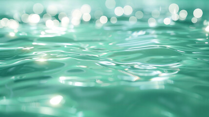 A calm, defocused seafoam green background with soft, minty bokeh lights, reminiscent of the refreshing coolness of a gentle ocean breeze.