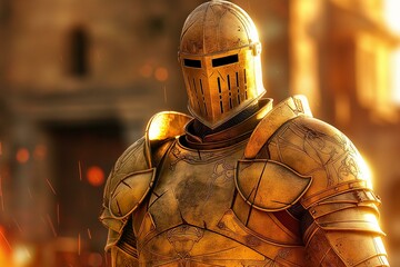 Majestic Rendering of a Knight in Shining Armor