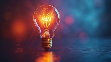 Poster - Innovation: A lightbulb glowing brightly, symbolizing a new idea or innovation