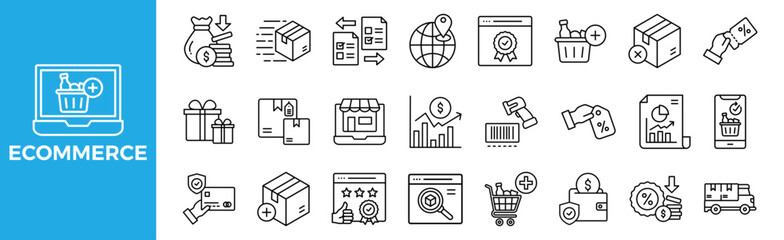 Poster - Ecommerce icon set for design elements	