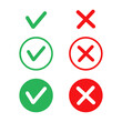 © Hunter Leader - Yes and no icon vector graphics. Confirmation and cancellation icon. Check mark and cross button vector
